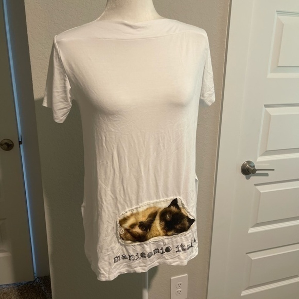Floria manicomio Italia cat print top